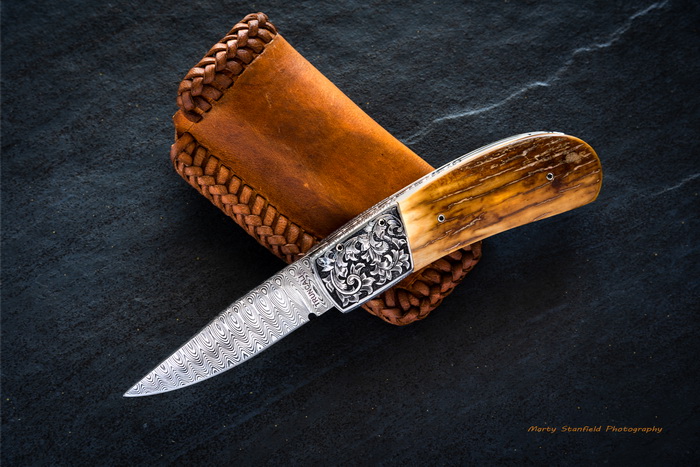 Wolf River Forge custom 'Talon' Damascus hunter. : r/knives